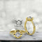 0.91ct Diamond Lotus Flower Shape Gold Engagement Ring - 01US49